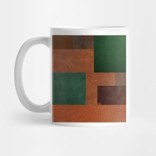 ART leather green, brown Mug